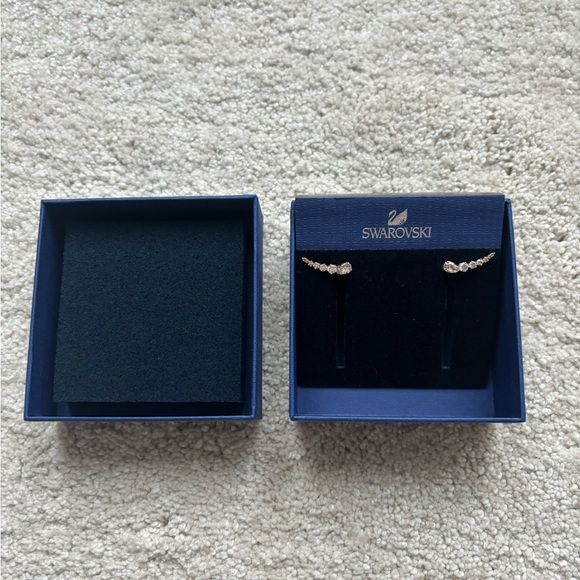 ‼️SOLD‼️ Swarovski Crystal Rose Gold Earrings - Picture 1 of 7